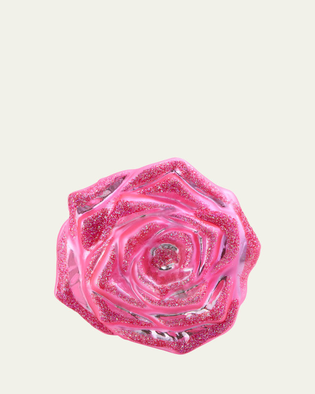 Pink Rose Clip-On Christmas Tree Decor